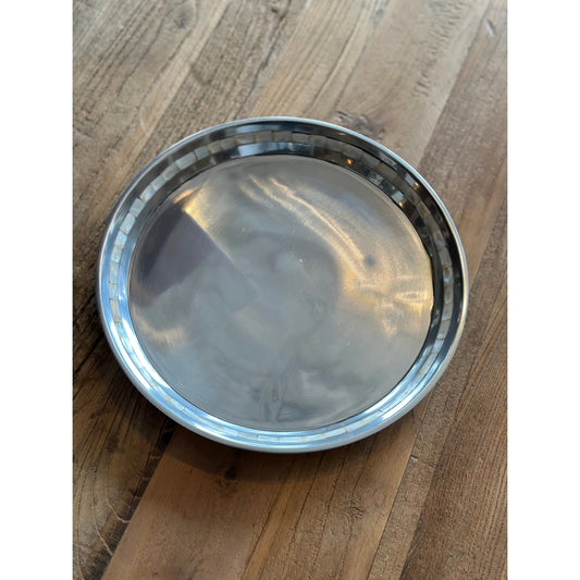 Aluminum Charcuterie Serving Tray with Mother Of Pearl Inlay