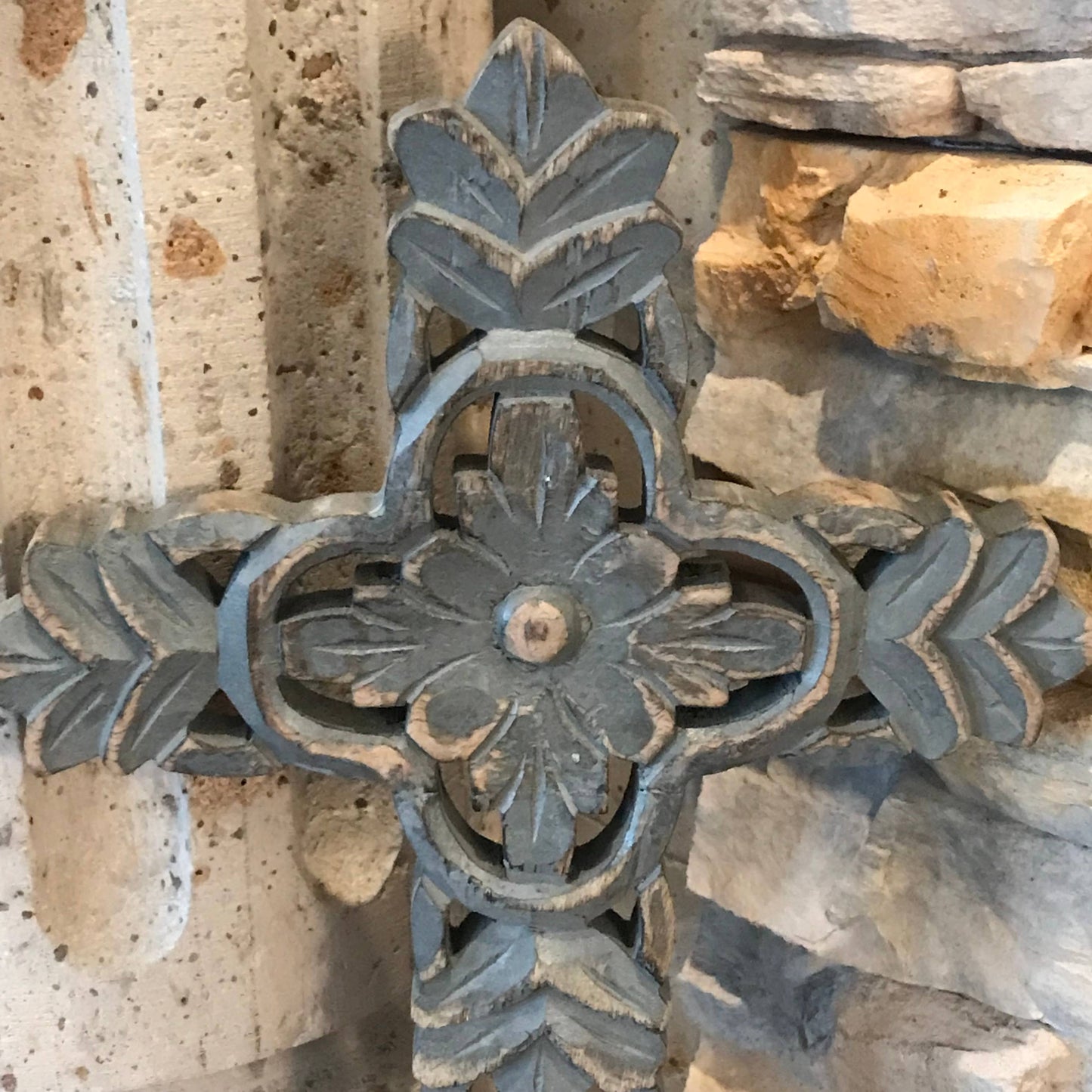 San Miguel Hand Carved Wood Wall Cross