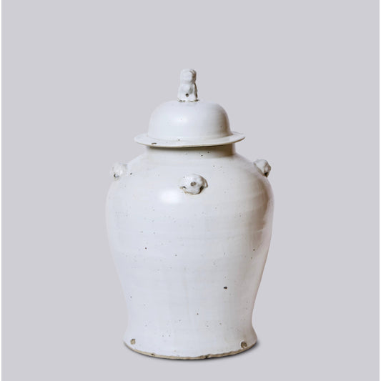 Rustic White Porcelain Temple Vase
