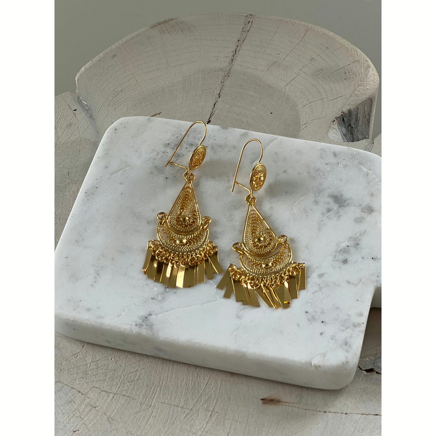 Filigree Teardrop Earring Pair