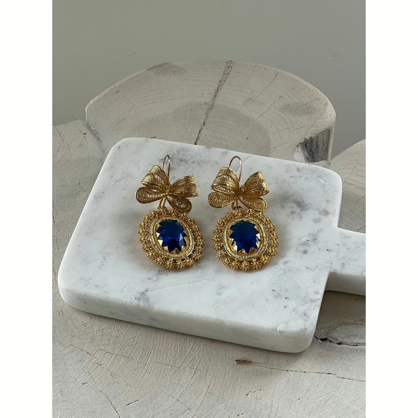 Sapphire Crystal Earring Pair