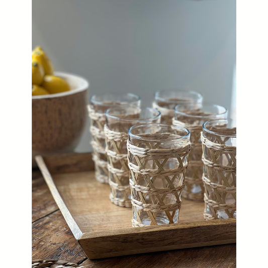 Natural Rattan Tumbler Glass