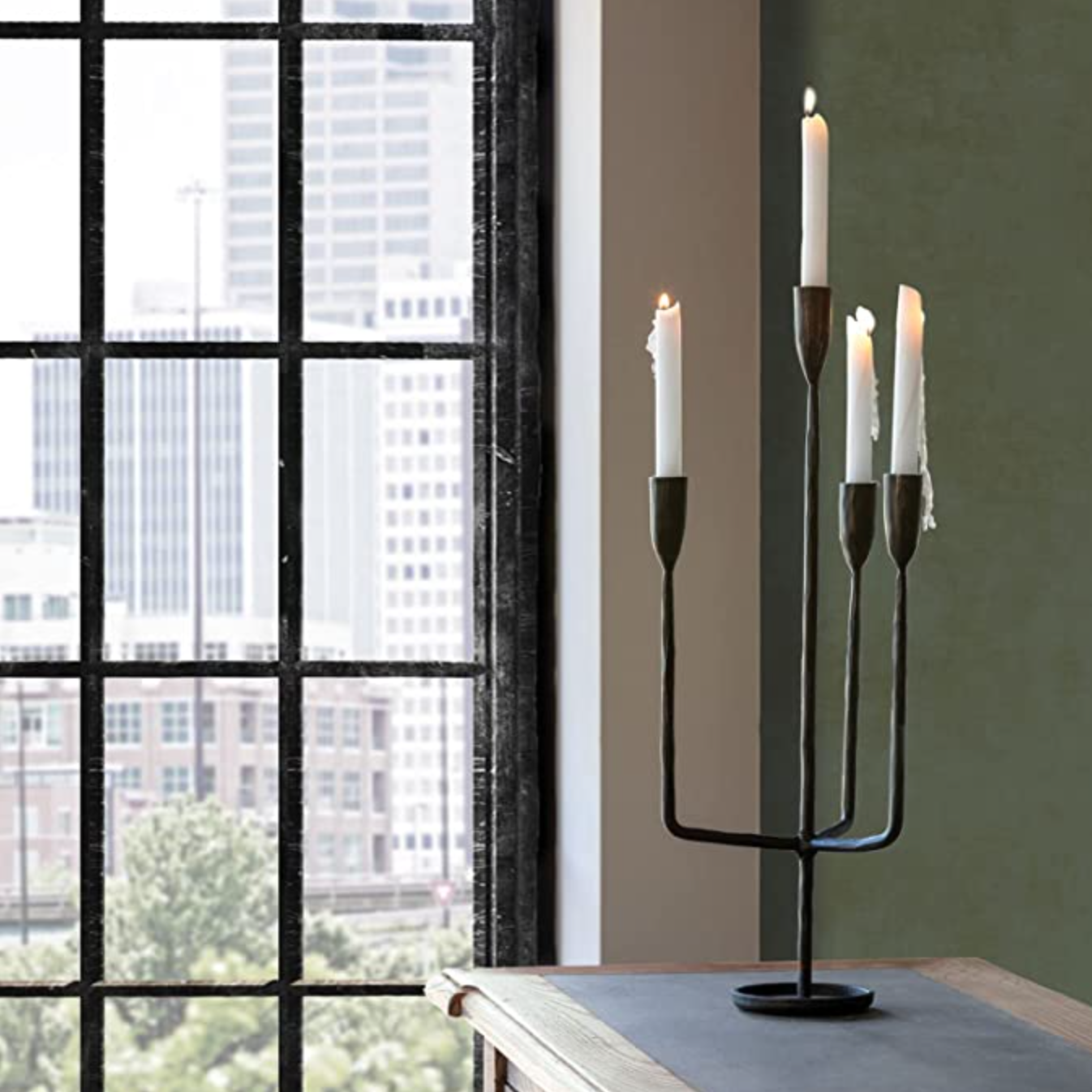 Slender Iron Candelabra