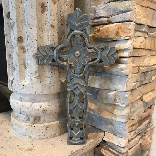 San Miguel Hand Carved Wood Wall Cross