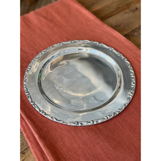 Scalloped Pewter Charger 11 1/2''