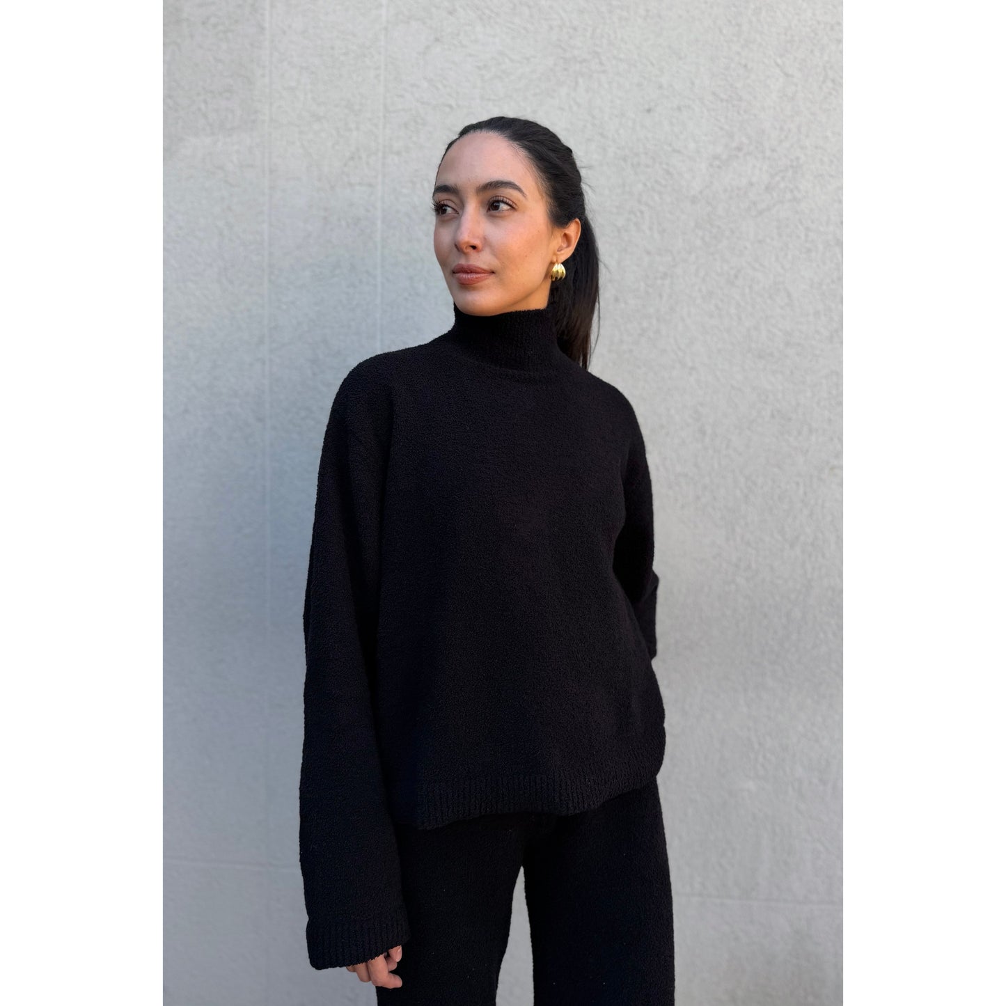 Haven Mock Neck Top Black