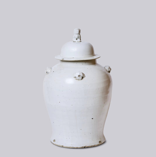 Rustic White Porcelain Temple Vase