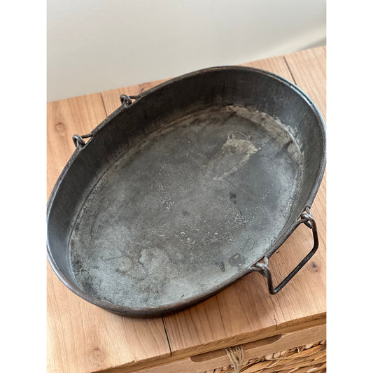 Vintage Oval Iron Tray